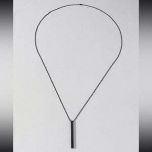 NEW - Men’s Rectangle Iron Metal Pendant with Cuban Chain Necklace (26.8in)
